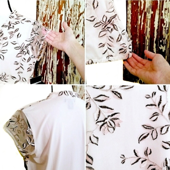 Liz Claiborne Floral Embroidered Top Pink Size M - Picture 3 of 11